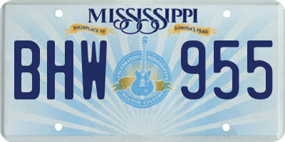 MS license plate BHW955