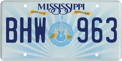 MS license plate BHW963