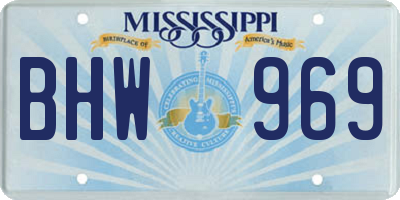 MS license plate BHW969