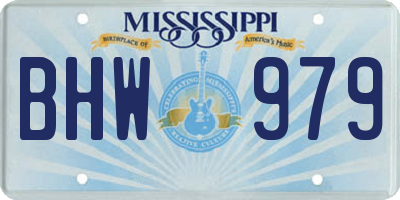 MS license plate BHW979