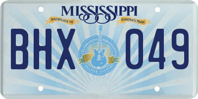 MS license plate BHX049