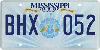 MS license plate BHX052