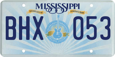 MS license plate BHX053