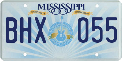 MS license plate BHX055
