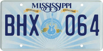 MS license plate BHX064