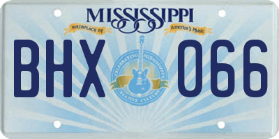 MS license plate BHX066