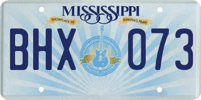 MS license plate BHX073