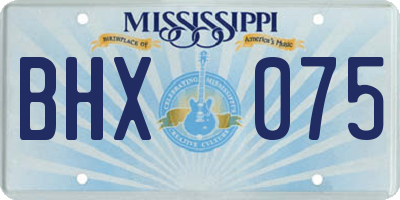 MS license plate BHX075