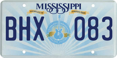MS license plate BHX083