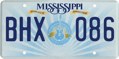 MS license plate BHX086