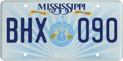 MS license plate BHX090