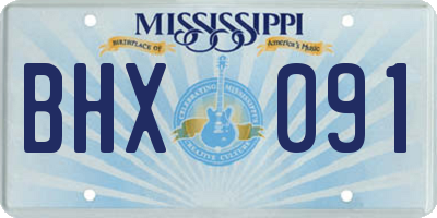 MS license plate BHX091