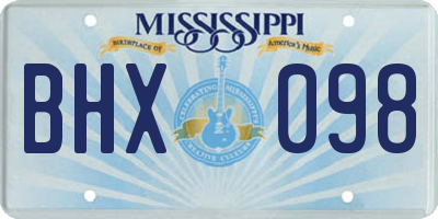 MS license plate BHX098