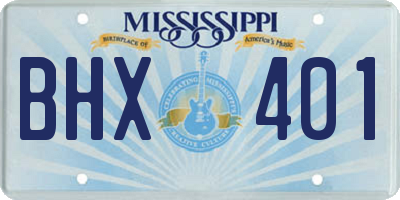 MS license plate BHX401