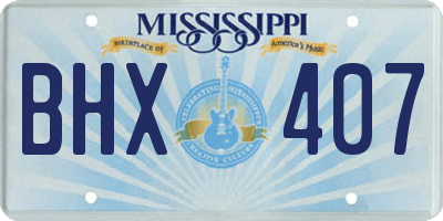 MS license plate BHX407