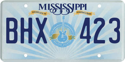 MS license plate BHX423