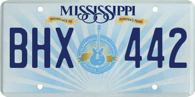 MS license plate BHX442