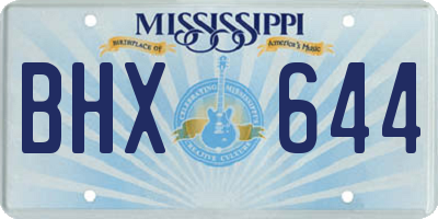 MS license plate BHX644