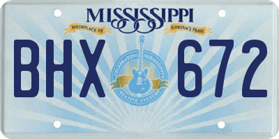 MS license plate BHX672