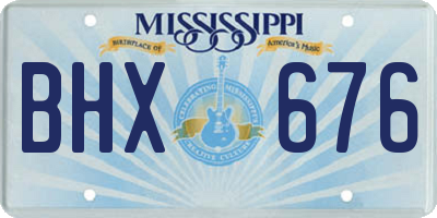 MS license plate BHX676