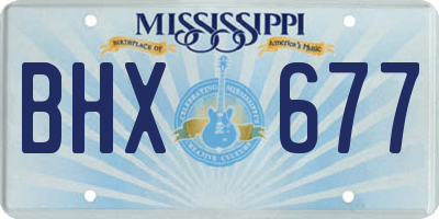 MS license plate BHX677