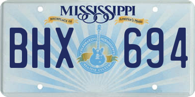 MS license plate BHX694