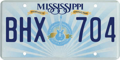 MS license plate BHX704