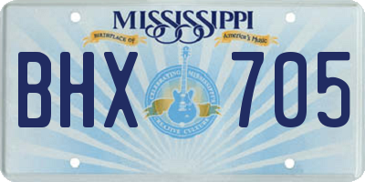 MS license plate BHX705