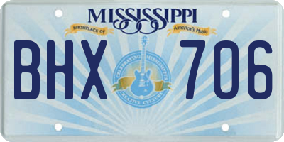 MS license plate BHX706
