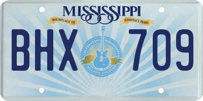 MS license plate BHX709