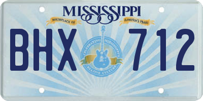 MS license plate BHX712