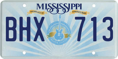 MS license plate BHX713