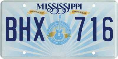 MS license plate BHX716