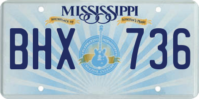 MS license plate BHX736