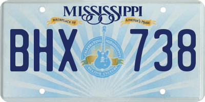 MS license plate BHX738