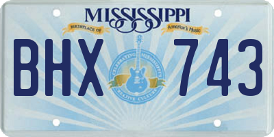 MS license plate BHX743