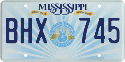 MS license plate BHX745