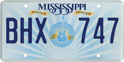 MS license plate BHX747