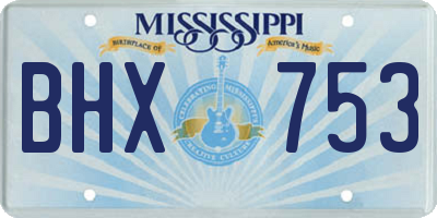 MS license plate BHX753