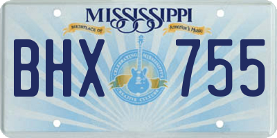 MS license plate BHX755