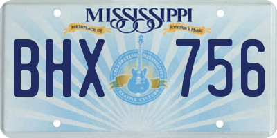 MS license plate BHX756