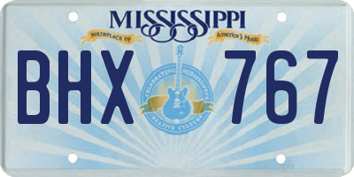 MS license plate BHX767