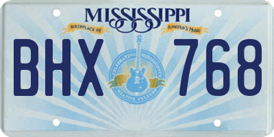 MS license plate BHX768