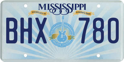 MS license plate BHX780