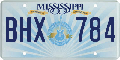 MS license plate BHX784
