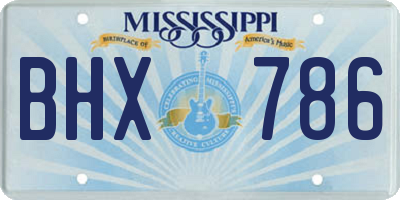MS license plate BHX786