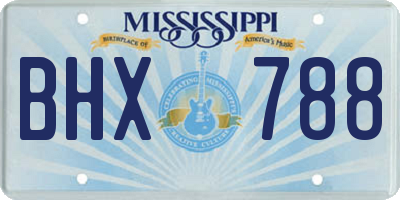 MS license plate BHX788