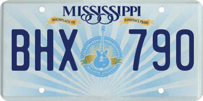 MS license plate BHX790