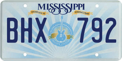 MS license plate BHX792
