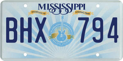 MS license plate BHX794
